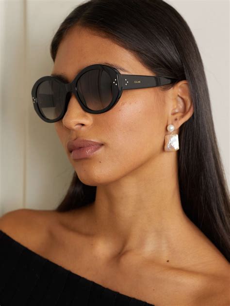 celine oversized round acetate sunglasses|Celine Chunky Round Acetate Sunglasses.